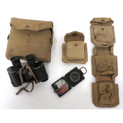 248 - 1937 Pattern Binoculars And Compass
pair of field binoculars.  Top with crowned AM stamp.  ... 