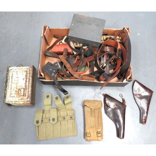 269 - Mixed Selection Of Various Equipment
including khaki webbing pouch for Sten magazines ... American p... 