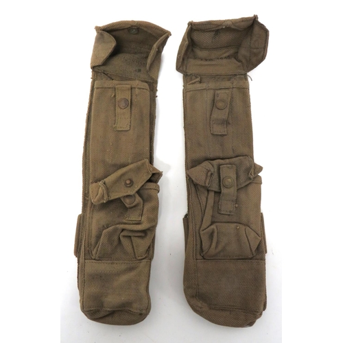 273 - Pair Of WW2 Lanchester SMG Webbing Magazine Pouches
long webbing pouches.  Top flap secured by ... 