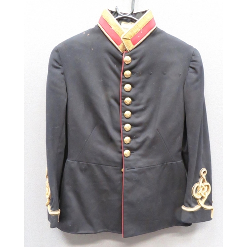 287 - Post 1901 Royal Artillery Officer's Full Dress Tunic
black, single breasted tunic.  High scarle... 