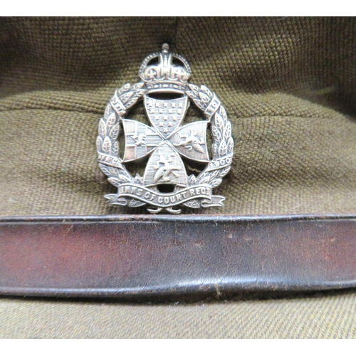 289 - WW2 Inns Of Court Regiment Officer's Service Dress And Cap
khaki, single breasted, open collar tunic... 