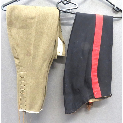 294 - Pair Of WW1 Pattern Trooper's Breeches
khaki twill, wide leg breeches.  Lower calf with lace fa... 