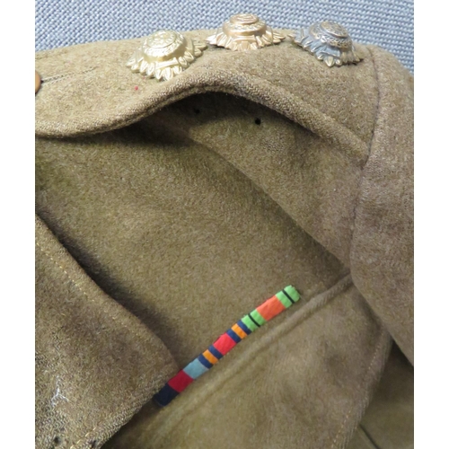 299 - 1937 Pattern Battledress Jacket
khaki woollen, single breasted, closed collar, short jacket.  Lower ... 