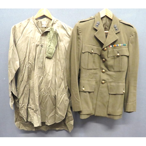 310 - WW2 Royal Engineers Officer's Uniform
consisting khaki, single breasted, open collar tunic.  Pl... 