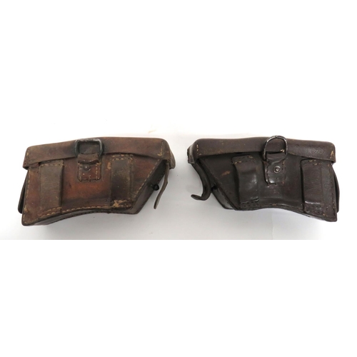 338 - Facing Pair Of WW1 Austrian Issue M1888 Ammunition Pouches
brown leather, rectangular pouches.  ... 