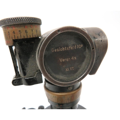 343 - Two WW1 German Artillery Gunsights
blackened body.  Offset periscope sight.  Various adjus... 