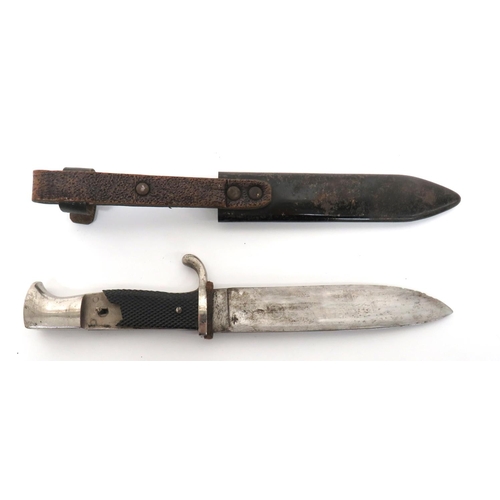 347 - Third Reich Hitler Youth Knife
5 1/2 inch, single edged blade.  Blade with faint RZM etching. &... 