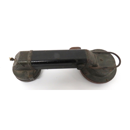 350 - WW1 Period Trench Field Telephone Handset
leather covered handle with two push buttons.  Green ... 