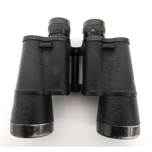 353 - WW2 Third Reich 10 x 50 Binoculars
black crinkle body.  Blackened alloy frames.  The top m... 