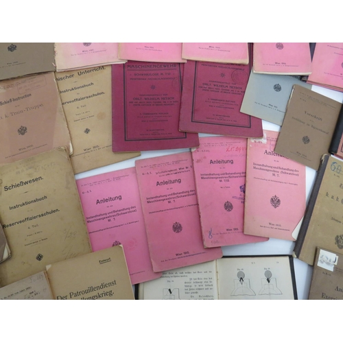 355 - Selection Of WW1 Austrian Military Training Booklets
including booklets on trenches ... Map reading ... 