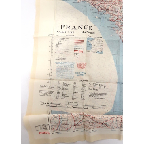 359 - Two Post War Silk Maps Of Europe
consisting France & Germany showing German zones, printed post ... 