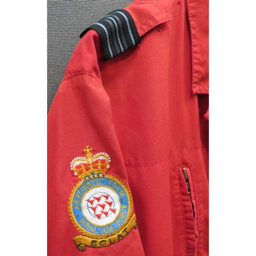 370 - Red Arrows Aerobatic Team Squadron Leader's Flying Overalls
red cotton, full flying overall.  Front ... 