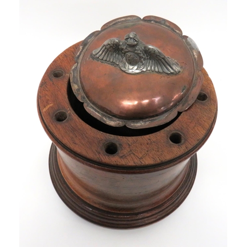 377 - WW1 Propellor Boss Trench Art Table Box
central section of a propellor boss.  Turned wooden bas... 