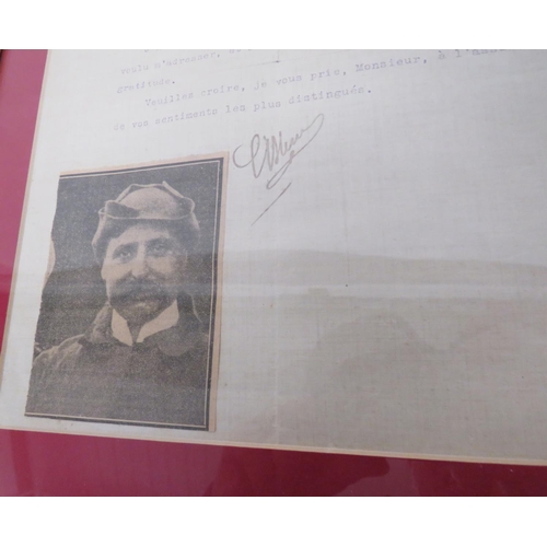 386 - Louis Bleriot, Aviation Pioneer, 1909 Signed Letter.
scarce letter sent by Louis Bleriot in reply to... 