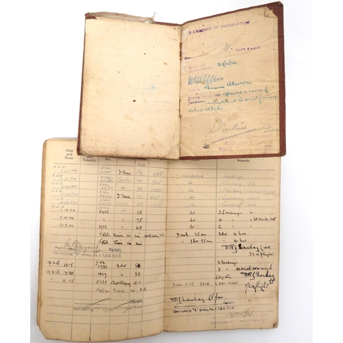 387 - WW1 RFC Air Gunners & Later Pilots Log Book & Ephemera.Recording the Royal Flying Corps serv... 