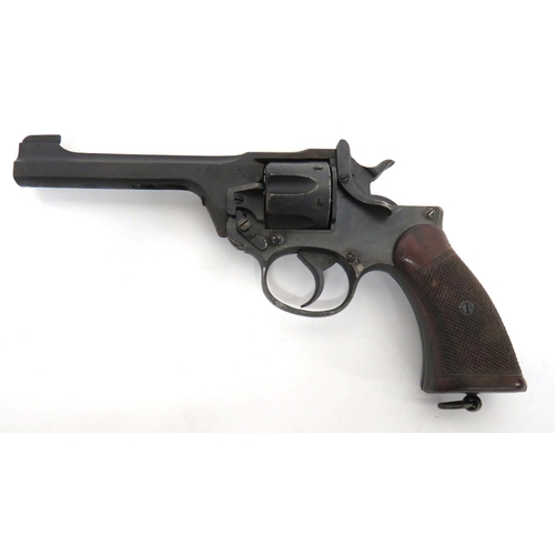 408 - Deactivated Enfield No 2 MKI Service Revolver Dated 1936
.38, 5 inch, blackened barrel with front bl... 