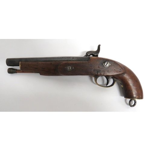 415 - Mid 19th Century Native Cavalry Pattern Pistol
13 bore, 9 inch, smoothbore barrel.  Military pa... 