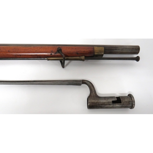 421 - Early 19th Century India Pattern Brown Bess Flintlock Musket And Bayonet
10 bore, 36 1/2 inch, smoot... 