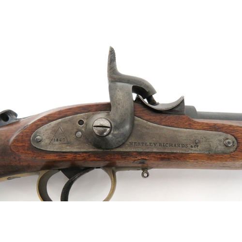 423 - Scarce Westley Richards Percussion Monkey Tail Artillery Breech Loading Carbine
.451 cal., 19 1/2 in... 