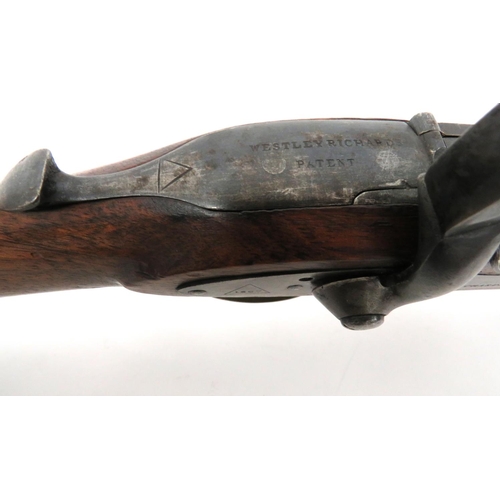 423 - Scarce Westley Richards Percussion Monkey Tail Artillery Breech Loading Carbine
.451 cal., 19 1/2 in... 