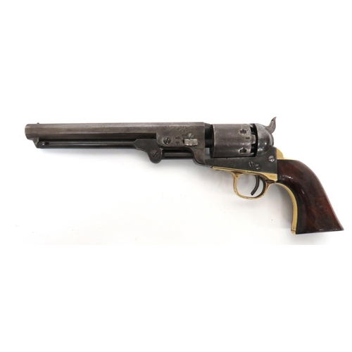 424 - Model 1851 Percussion Colt Navy Revolver
.36 cal, 7 1/2 inch, octagonal barrel.  Front stud sig... 