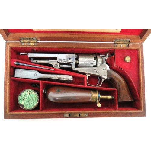 425 - Cased M1849 Percussion London Colt Pocket Revolver
.31 cal, 4 inch, blued, octagonal barrel.  F... 