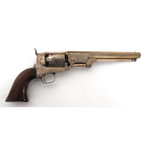 426 - Cased M1851 London Proofed Plated Navy Percussion Revolver
.36 cal, 7 1/2 inch, silvered plated, oct... 