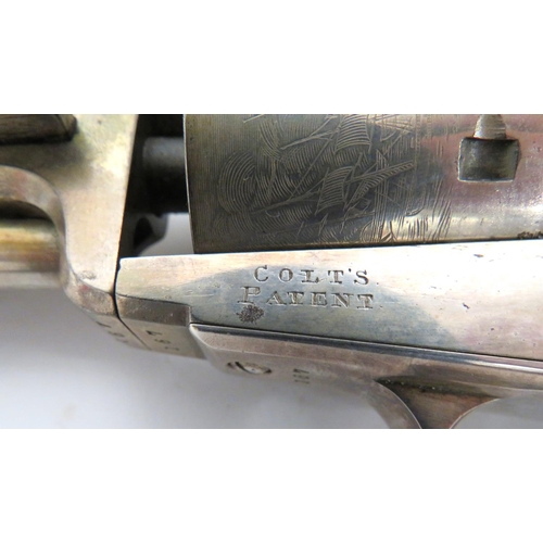 426 - Cased M1851 London Proofed Plated Navy Percussion Revolver
.36 cal, 7 1/2 inch, silvered plated, oct... 