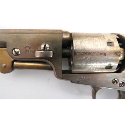 426 - Cased M1851 London Proofed Plated Navy Percussion Revolver
.36 cal, 7 1/2 inch, silvered plated, oct... 