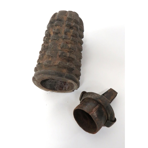 436 - WW1 Inert Austrian Zeitzunder Grenade
cast iron, heavy fragmentation canister body.  Solid flat top.... 