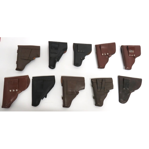 458 - 10 x Various Post War Auto Pistol Holsters
consisting 7 x brown leather examples.  The fronts w... 