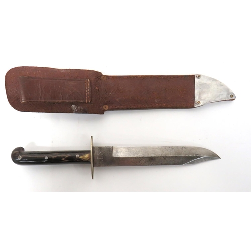 503 - WW2 Australian Combat Knife
7 1/2 inch, single edged, clipped point blade.  The forte marked 