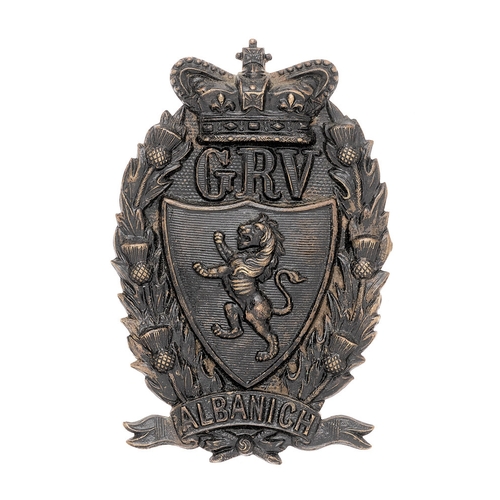 107 - Galloway Rifle Volunteers Victorian Scottish pre 1899 glengarry badge.  Good scarce die-stamped blac... 