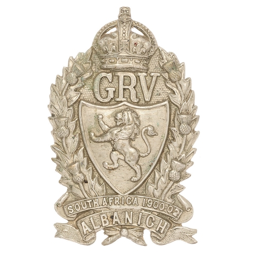 108 - Galloway Rifle Volunteers Scottish glengarry badge circa 1905-08.   Good scarce die-stamped white me... 