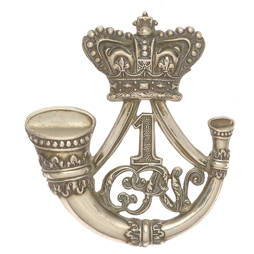 112 - 1st (Carlisle) Cumberland Rifle Volunteer Corps Victorian forage cap badge circa 1860-87.  Good scar... 