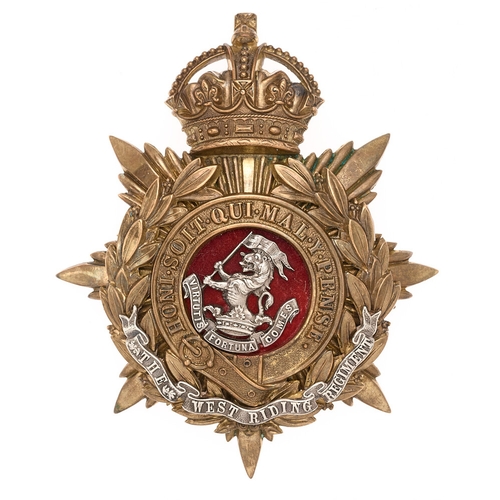 21 - Duke of Wellington's (West Riding Regiment) Officer's helmet plate badge circa 1901-14.  Good scarce... 