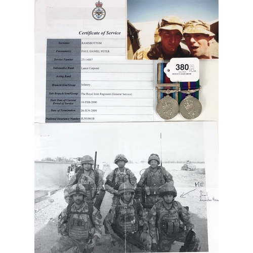 380 - Royal Logistics Corps Royal Irish Regiment Afghanistan, Accumulated Campaign Service Medal  Pair.  A... 