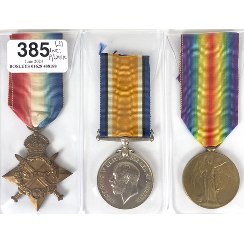 385 - WW1 RND Hood Battalion 1917 Casualty Group of Medals.  Awarded to BZ -484 Able Seaman Sidney Payne f... 