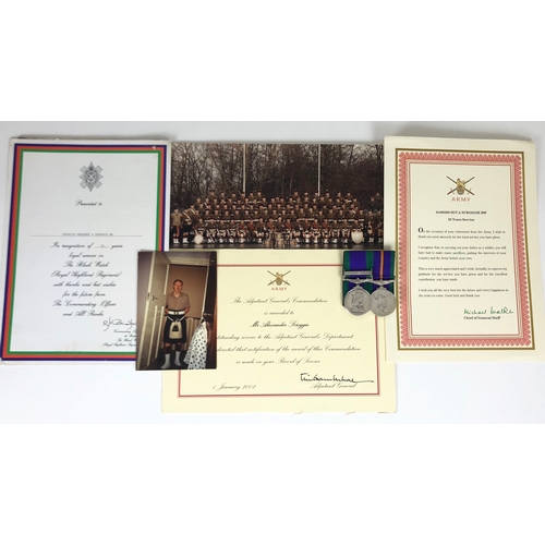 386 - Black Watch CSM Clasp NORTHERN IRELAND Accumulated Campaign Service Medal  Pair.  Awarded to 2449233... 