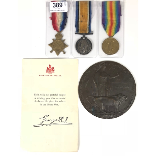 389 - WW1 66th Field Bakery Co. ASC 1916 Casualty Set of Medals.  Awarded to S4-090630 Private Patrick Doh... 