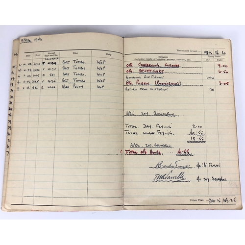 392 - WW2 RAF Bomber Command 619 Squadron Medals, Logbook, Goldfish Club Archive.  Issued to WOP/AG Warran... 