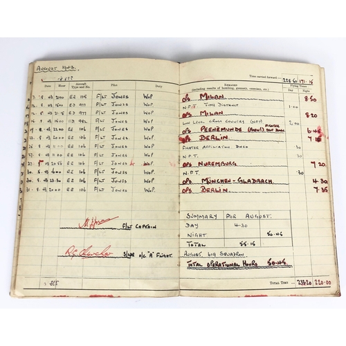 392 - WW2 RAF Bomber Command 619 Squadron Medals, Logbook, Goldfish Club Archive.  Issued to WOP/AG Warran... 