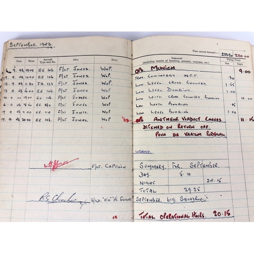 392 - WW2 RAF Bomber Command 619 Squadron Medals, Logbook, Goldfish Club Archive.  Issued to WOP/AG Warran... 