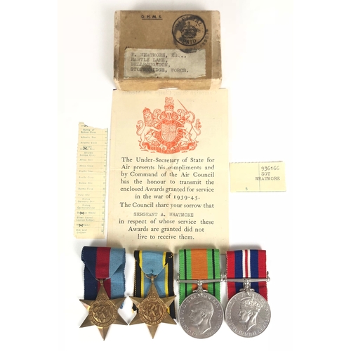 394 - WW2 RAF Bomber Command 1943 7 Squadron Casualty Aircrew Europe Star Medal Group.  Awarded to 936166 ... 