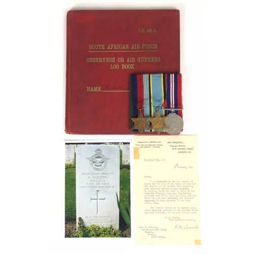 398 - WW2 RAF 76 Squadron Navigator Casualty Log Book and Group of Medals.  Awarded to 1481558 Flight Serg... 