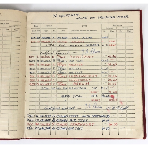 398 - WW2 RAF 76 Squadron Navigator Casualty Log Book and Group of Medals.  Awarded to 1481558 Flight Serg... 