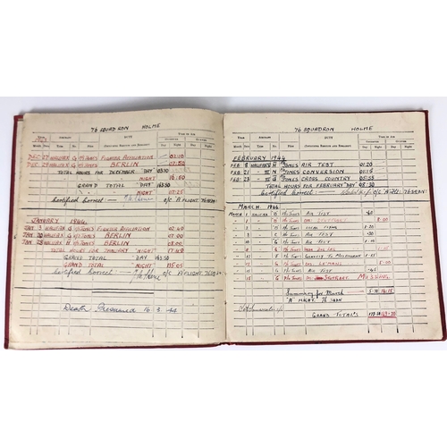 398 - WW2 RAF 76 Squadron Navigator Casualty Log Book and Group of Medals.  Awarded to 1481558 Flight Serg... 