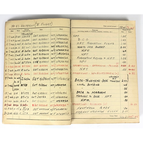 399 - WW2 1942 RAF 57 Squadron WOP/AG Casualty Long Book and Group of Medals. Awarded to 1259951 Sergeant ... 