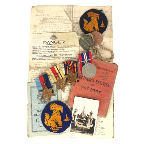 402 - Chindit RASC WW2 Group of Medals & Badges.  Awarded to 146914 Sergeant David Locke Green of the Roya... 