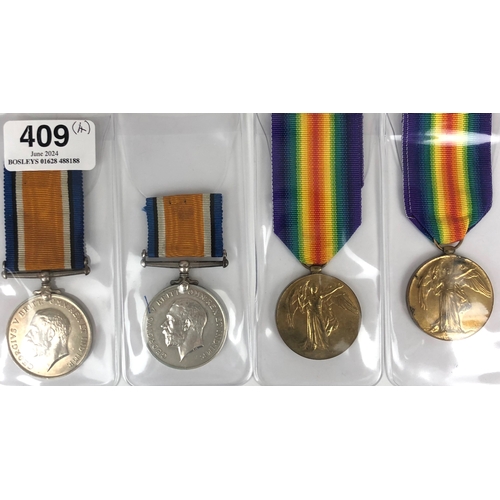 409 - WW1 RAF Medal Singles.  Comprising: 2 x British War Medal 210938 SGT R KNAPP RAF (officially re-impr... 